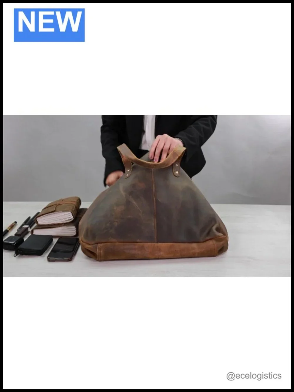 Leather Tote Bag for Women, Travel Shopping Satchel Handbag